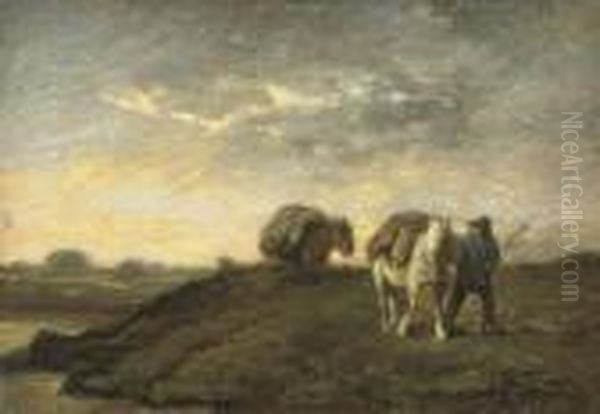 Le Retour Du Paysan Oil Painting by Charles Emile Jacque