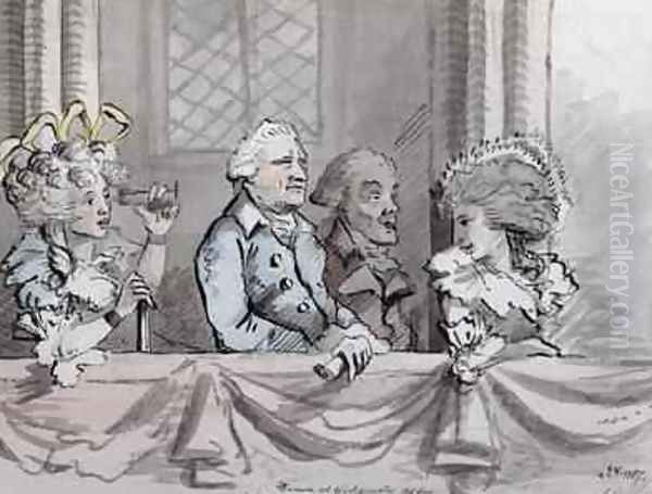 Caricature of the audience at the Commemoration of Handel in Westminster Abbey in 1784 1787 Oil Painting by John Nixon