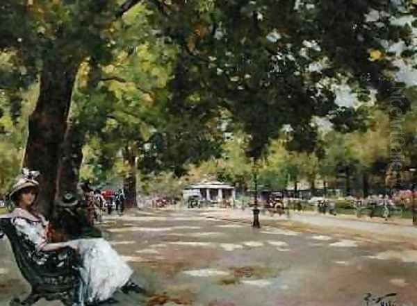 Hyde Park London 2 Oil Painting by Count Girolamo Pieri Nerli