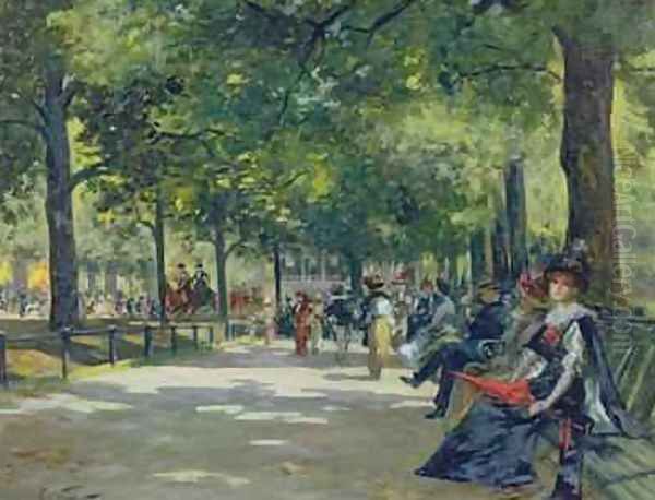 Hyde Park London Oil Painting by Count Girolamo Pieri Nerli