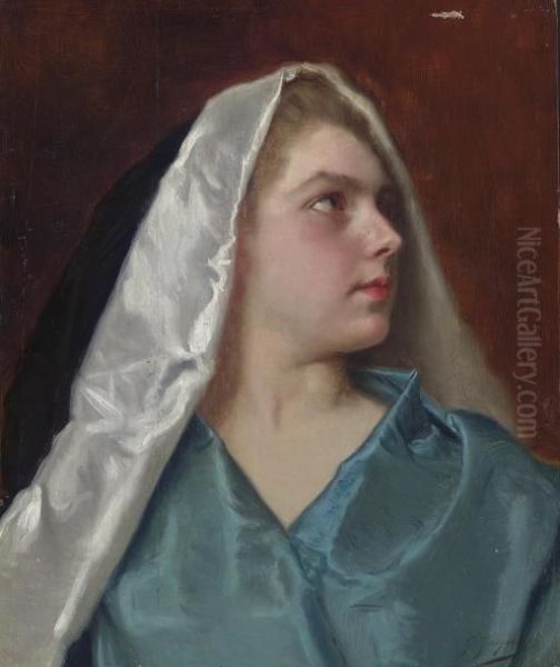 Jeune Fille Au Voile Oil Painting by Gustave Jean Jacquet