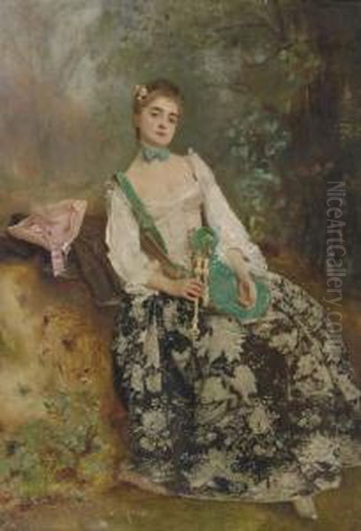 The Elegant Piper Oil Painting by Gustave Jean Jacquet