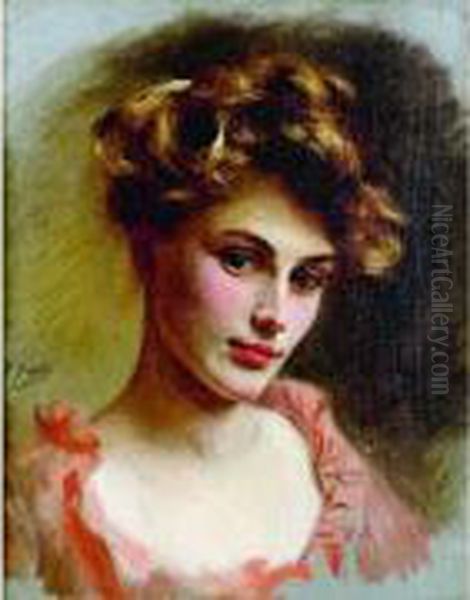 Portrait De Femme Oil Painting by Gustave Jean Jacquet