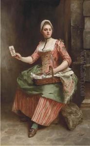 The Card Seller Oil Painting by Gustave Jean Jacquet