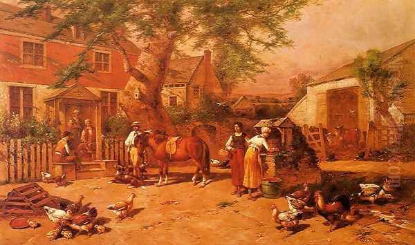 After the Day's Toil Oil Painting by George Washington Nicholson