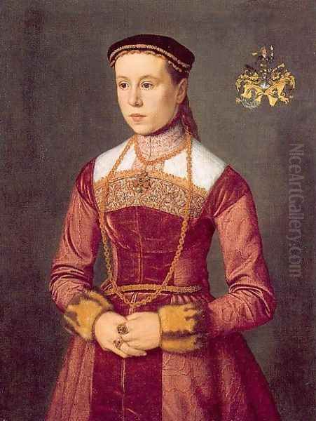 Portrait of a Young Lady 1561 Oil Painting by Nicolas Neufchatel