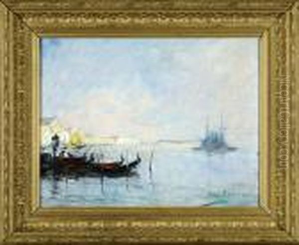 Gondoles A Venise Oil Painting by Armand Jamar