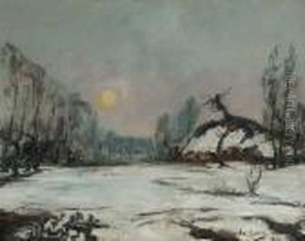 Paysage Hivernal Oil Painting by Armand Jamar