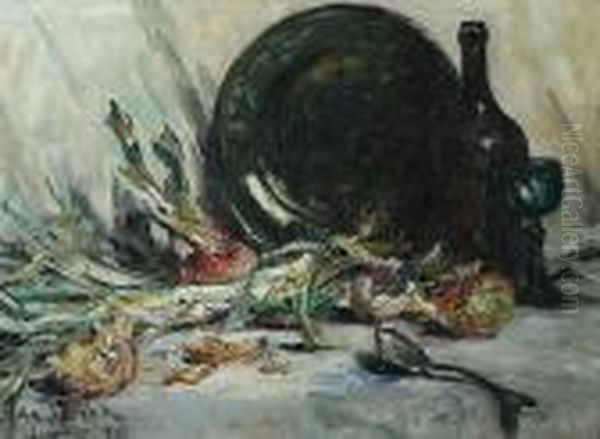 Nature Morte Aux Oignons Oil Painting by Armand Jamar