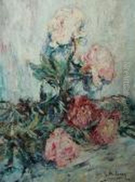 Bouquet De Pivoines Oil Painting by Armand Jamar