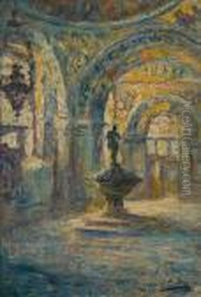 Fontaine Oil Painting by Armand Jamar