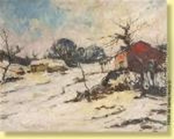 Campagne Enneigee Oil Painting by Armand Jamar