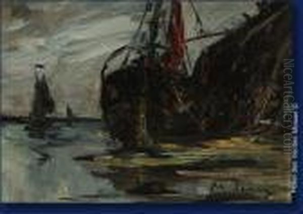 Bateau Echoue Oil Painting by Armand Jamar