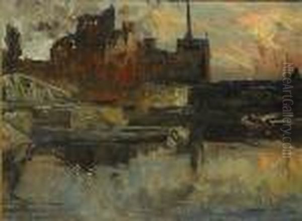 Vue Des Docks Oil Painting by Armand Jamar