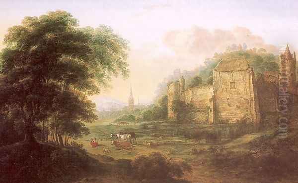 Landscape with Ruins of a Fortress Oil Painting by Gilles Neyts