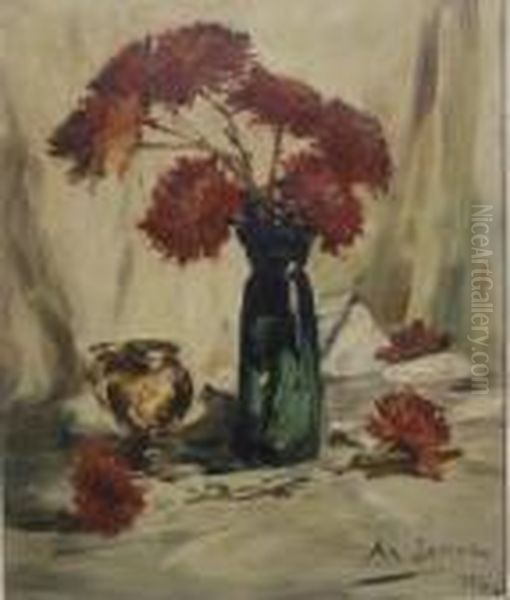 Nature Morte Au Bouquet De Fleurs Oil Painting by Armand Jamar