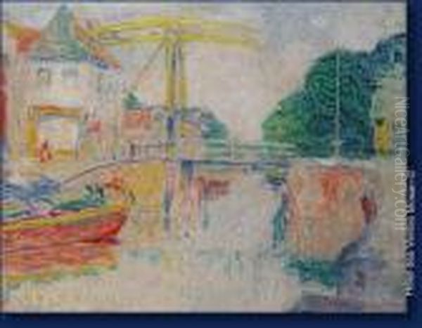 Pont-levis En Hollande Oil Painting by Armand Jamar