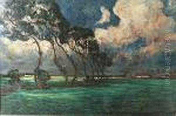 Storm Op De Velden. Oil Painting by Armand Jamar