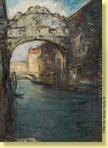 Le Pont Des Soupirs A Venise Oil Painting by Armand Jamar