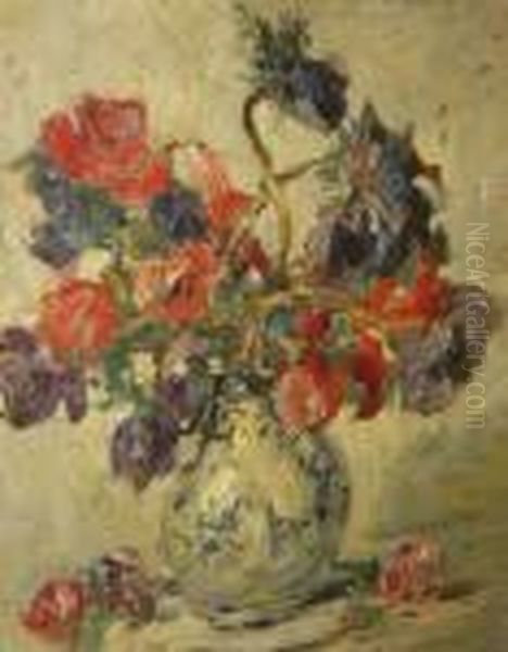 Bouquet D'anemones Oil Painting by Armand Jamar