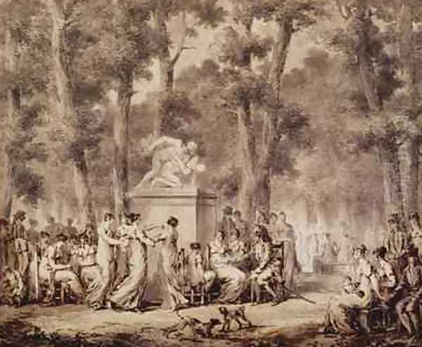 The Jardin des Tuileries in 1808 Oil Painting by Jean Pierre Norblin de la Gourdaine