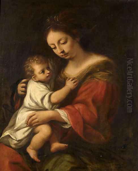 Madonna and Child Oil Painting by Giuseppe Nuvolone