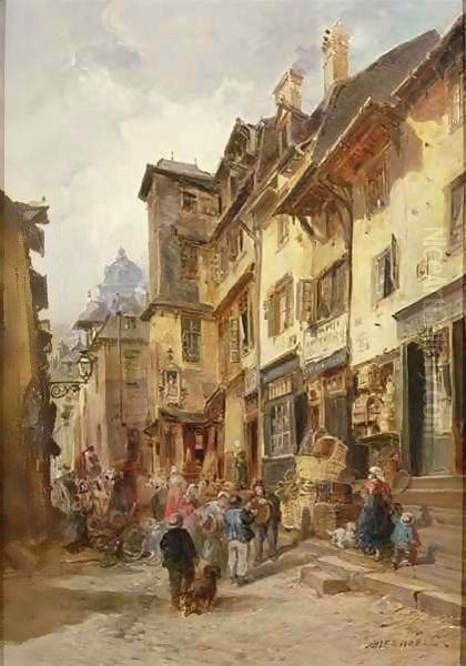 Street Scene Northern France by Jules Achille Noel