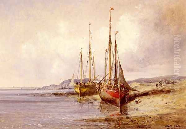 Bretagne (or The Britanny Coast) Oil Painting by Jules Achille Noel