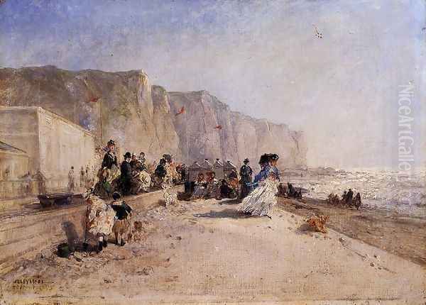 The Beach at Treport Oil Painting by Jules Achille Noel