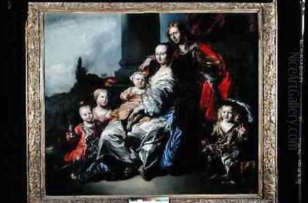 Portrait of a Dutch Family Oil Painting by Jan or Joan van Noordt