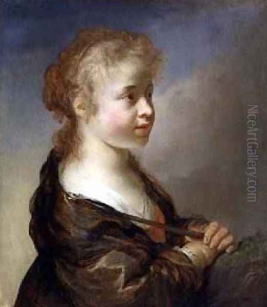 Portrait of a Young Girl Oil Painting by Jan or Joan van Noordt