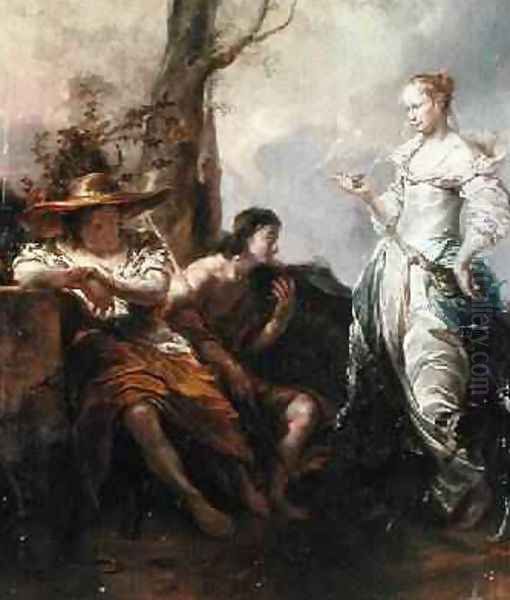 Granida and Daifilo 1663 Oil Painting by Jan or Joan van Noordt