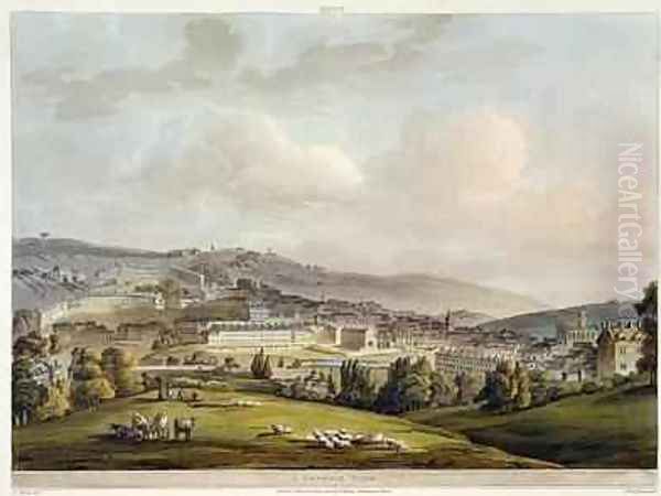 A General View of Bath from Bath Illustrated by a Series of Views Oil Painting by John Claude Nattes