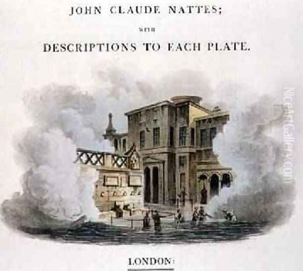 Taking the Waters at Bath frontispiece to Bath Illustrated by a Series of Views Oil Painting by John Claude Nattes