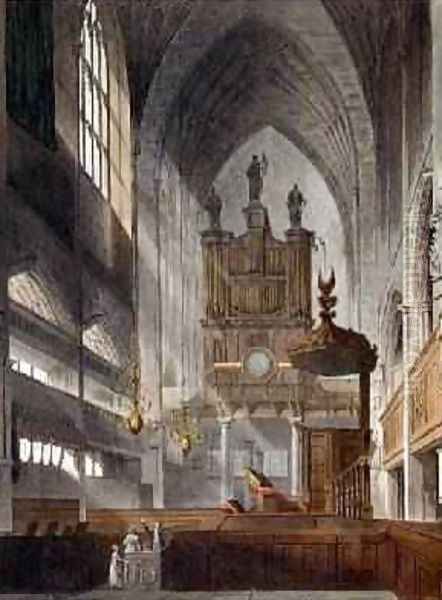 Interior of the Abbey Oil Painting by John Claude Nattes