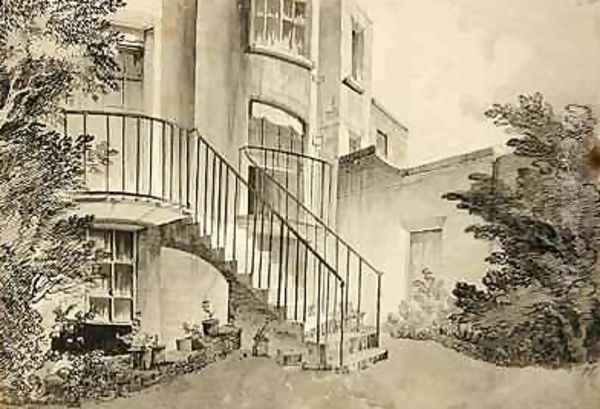 View of a house in Bayswater belonging to Mr Wilson 1808 Oil Painting by John Claude Nattes