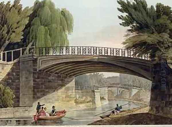 The Bridges over the Canal in Sydney Gardens from Bath Illustrated by a Series of Views Oil Painting by John Claude Nattes