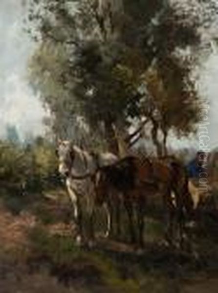 The Loading Of The Loggingwheels by Willem George Fred. Jansen