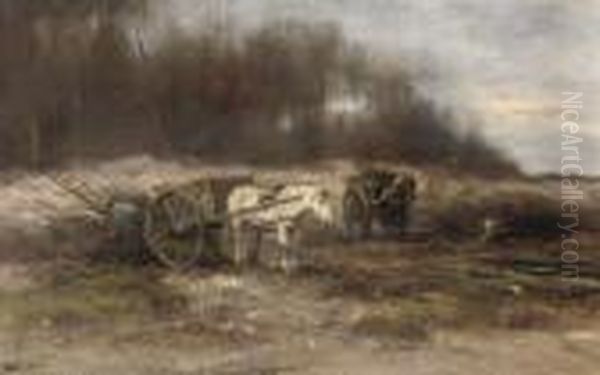 Gathering Wood Oil Painting by Willem George Fred. Jansen