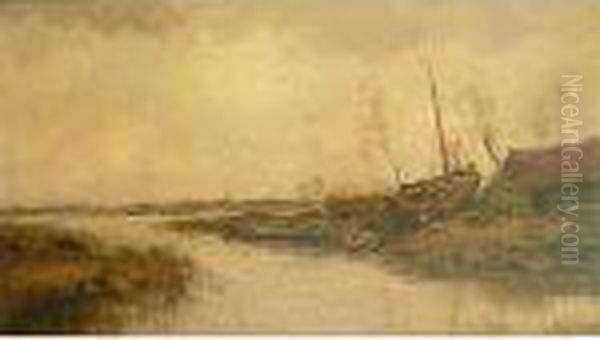 Polder Oil Painting by Willem George Fred. Jansen