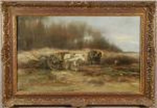 Wood Gatherers Oil Painting by Willem George Fred. Jansen