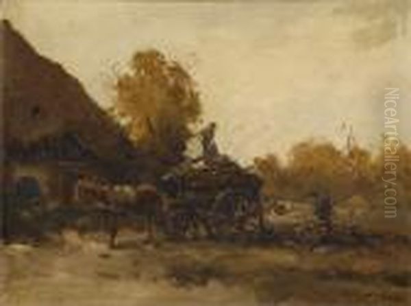 Landarbeit. Oil Painting by Willem George Fred. Jansen