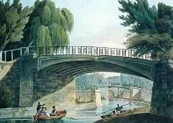 The Bridges over the Canal in Sidney Gardens Oil Painting by John Claude Nattes