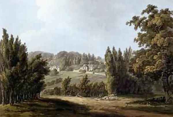 The Hermitage at Montmorency 1809 Oil Painting by John Claude Nattes