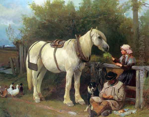 The Welcome Rest Oil Painting by John Sargeant Noble, R.B.A.