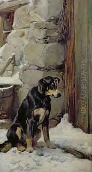 Out in the Cold 1890 Oil Painting by John Sargeant Noble, R.B.A.