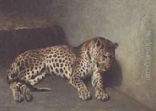 The Leopard Oil Painting by John Sargeant Noble, R.B.A.