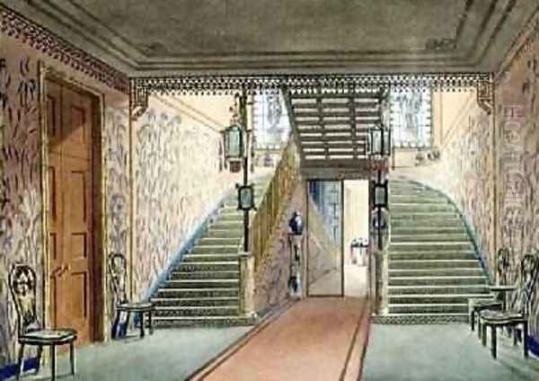 The Staircase from Views of the Royal Pavilion, Brighton Oil Painting by John Nash