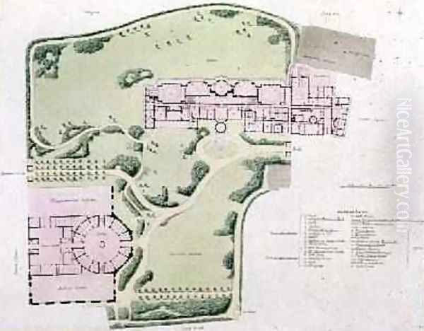 The Plan of the Royal Pavilion as completed by Nash in 1822 from Views of the Royal Pavilion Brighton Oil Painting by John Nash