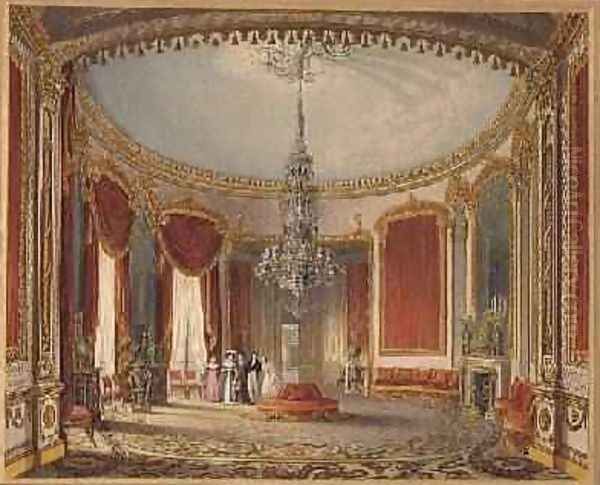 The Saloon in its final phase from Views of the Royal Pavilion Oil Painting by John Nash